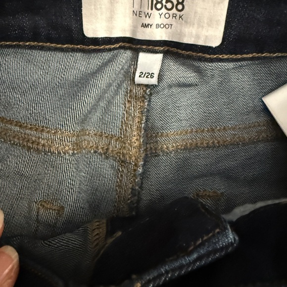 M1858 Jeans Women size 2/26 Dark Blue Amy Boot Bootcut Long Stretch Denim Pants - Picture 7 of 11